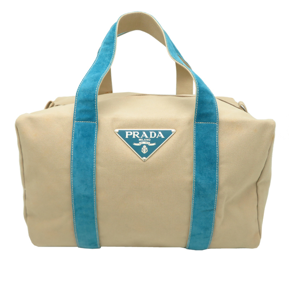 Prada Canapa Shopping Women's Tote Bag BR0717 Canvas Beige